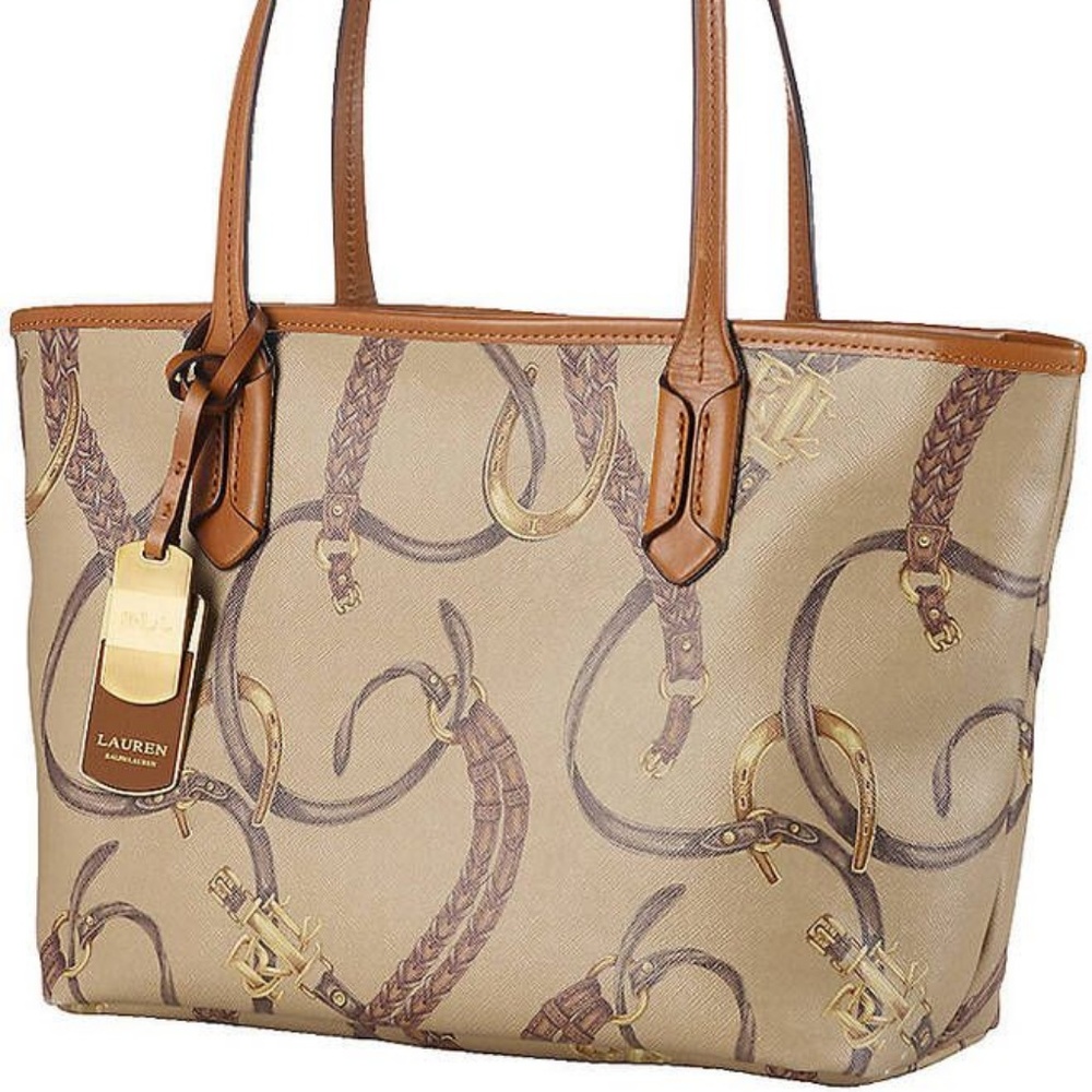 Lauren Ralph Lauren Caldwell belting classic tote